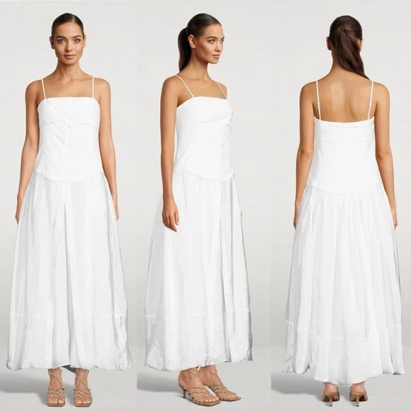 Jonathan Simkhai Ala Parachute Dress - White Size 4 - Picture 9 of 15